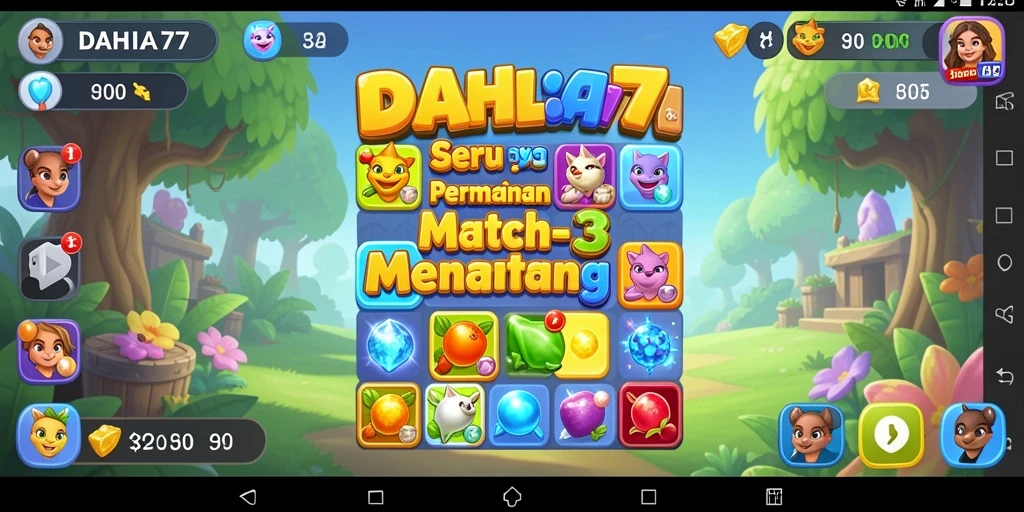 Screenshot gameplay DAHLIA77 yang menunjukkan keseruan mencocokkan elemen.