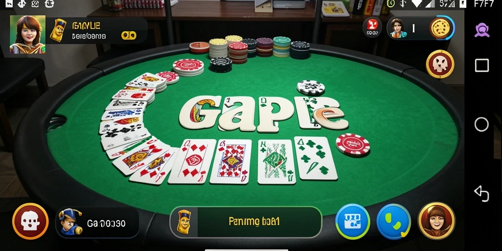 Screenshot gameplay F7F7 menampilkan suasana seru bermain Gaple.