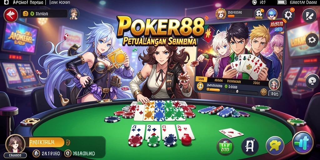 Tampilan gameplay seru POKER88 dalam dunia Anime yang fantastis.