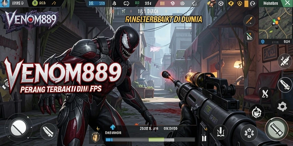 Tangkapan layar permainan VENOM889 menampilkan aksi tembak-menembak yang mendebarkan.