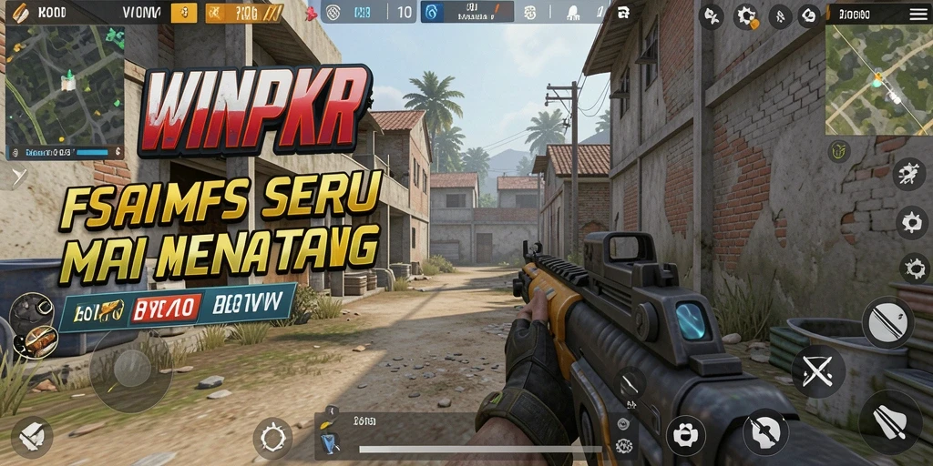Tampilan gameplay seru dalam WINPKR dengan aksi FPS yang mendebarkan.